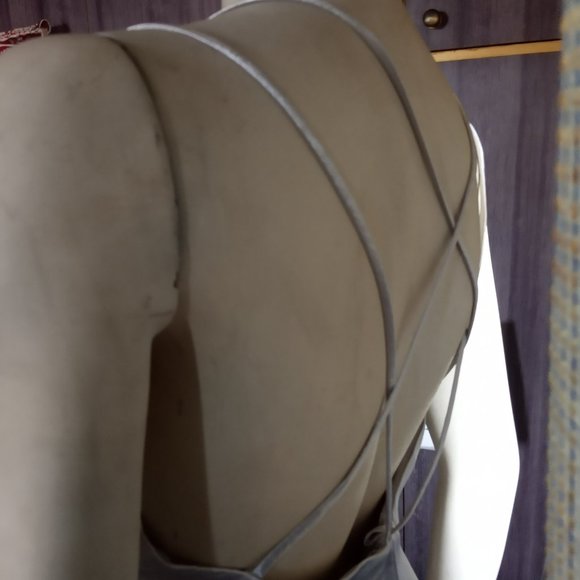 H&M Sexy Silver Satin Slip Camisole Asymmetric Dress - S - Picture 5 of 9